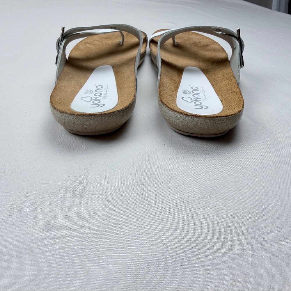 Yokono Ibiza-013 leather mule sandal in white - Picture 7 of 10
